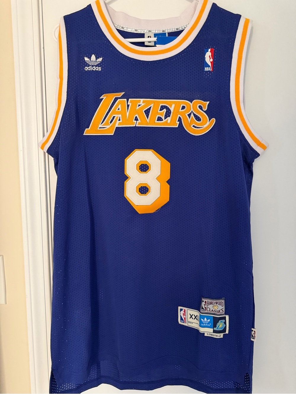 adidas Purple Los Angeles Lakers Kobe Bryant  #8 Team Jersey with Yellow Trim
